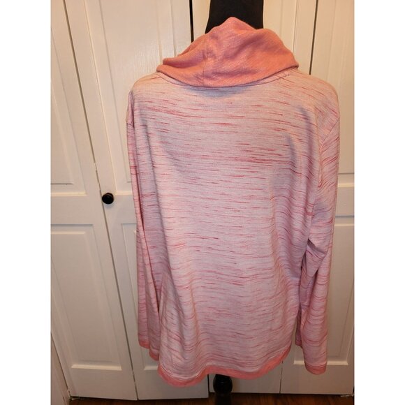 Chico's Weekend Peach Cowl Neck Sweatshirt XL (3) Athleisure Sporty Preppy - Picture 2 of 7